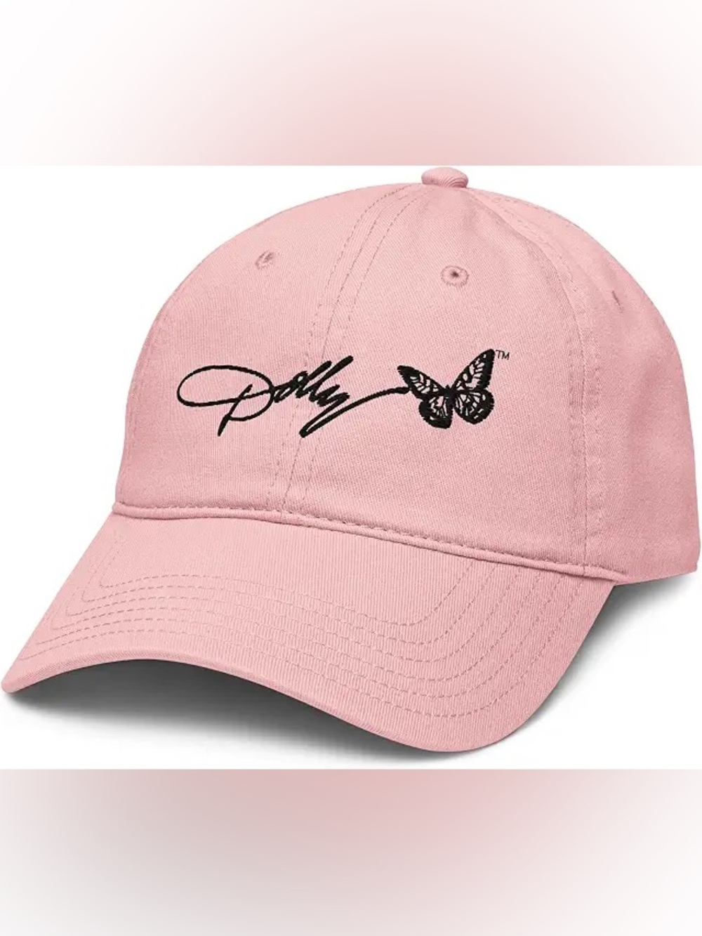 NWT ‘Dolly’ Butterfly Embroidered Pink Baseball Hat, Adjustable Fit